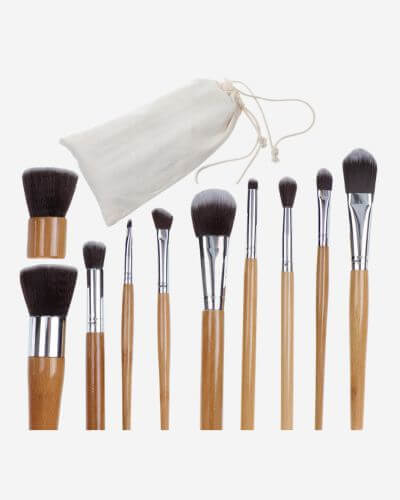 Custom 10Pcs Bamboo Makeup Brush Set