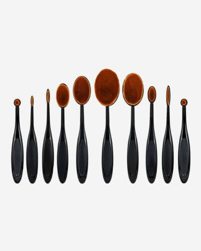 Custom 10Pcs Oval Makeup Brush Set